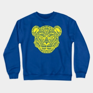 Fierce and Majestic: Tropical Tribal Graphic Bear Panther Head Tribal Tattoo Crewneck Sweatshirt